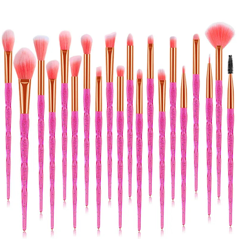 20Pcs Diamond Makeup Brushes Set Powder Foundation Blush Blending Eye shadow Lip Cosmetic Beauty Make Up Brush Pincel Maquiagem Good Vibrations
