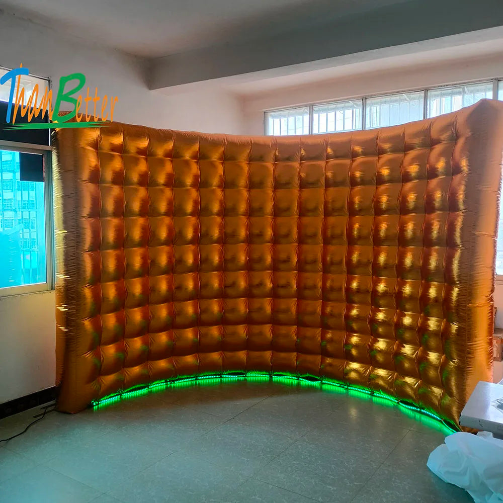 Wedding Party 10ft Photo Booth Backdrop Inflatable Wall Silver Or Gold Fotobudka 360 Photo Booth Wall For Party Event Good Vibrations