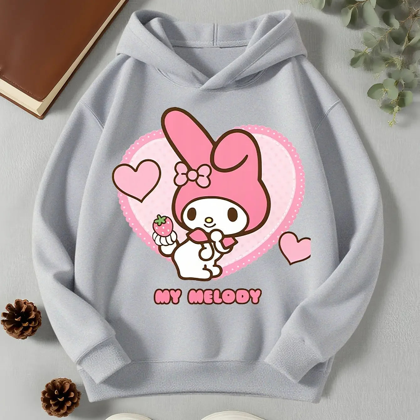 Sanrio Girls Fashion Kuromi Print Hoodie Children's Autumn and Winter Outdoor Leisure Sweatshirt Children's Ideal Gift Good Vibrations