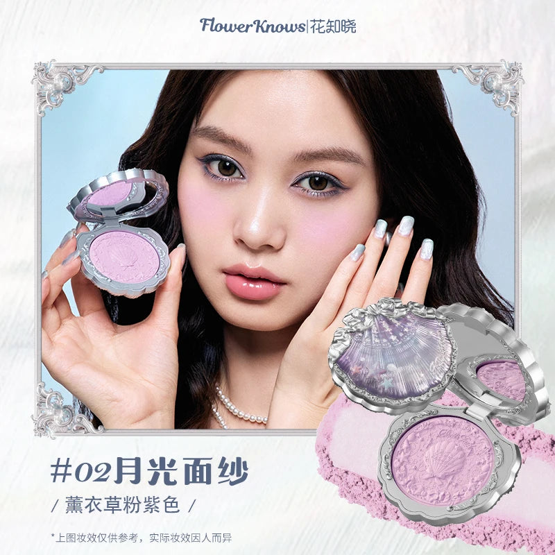 Flower Knows Shell's Jewel Collection Blush Matte Cheek Blusher Powder Pigmented Baked Natural Highly Lightweight Smooth Finish Good Vibrations
