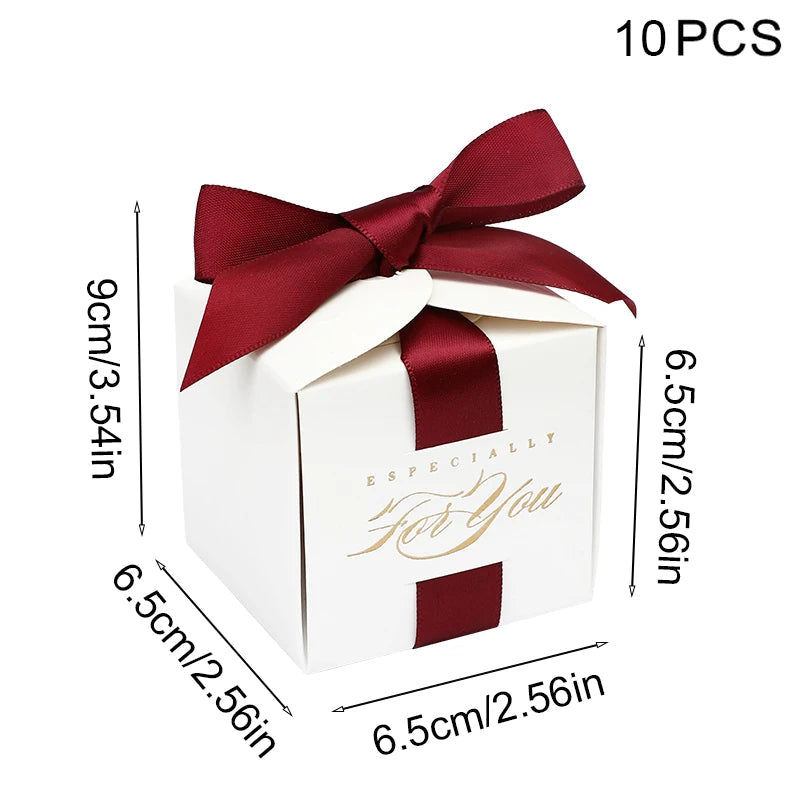 10Pcs Wedding Favors Gifts Box Souvenirs Gifts Boxes With Ribbon Candy Box Christening Baby Shower Birthday Event Party Supplies Good Vibrations