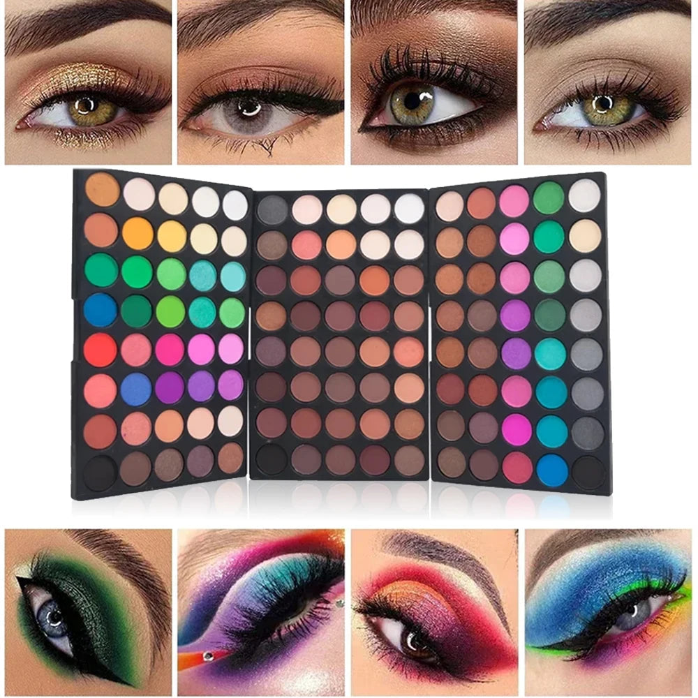 120 Color Eye Makeup Waterproof Make up Nude Eye Shadow Palette Glitter Matte Pigmented Powder Pressed Shine Eyeshadow Cosmetic Good Vibrations