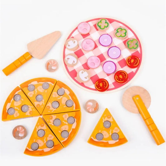 Simulation Pizza Pretend Play Toy Early Education Cognitive Dramatic Food Pizza Toys Interactive Miniature Cookie Play Food Set Good Vibrations