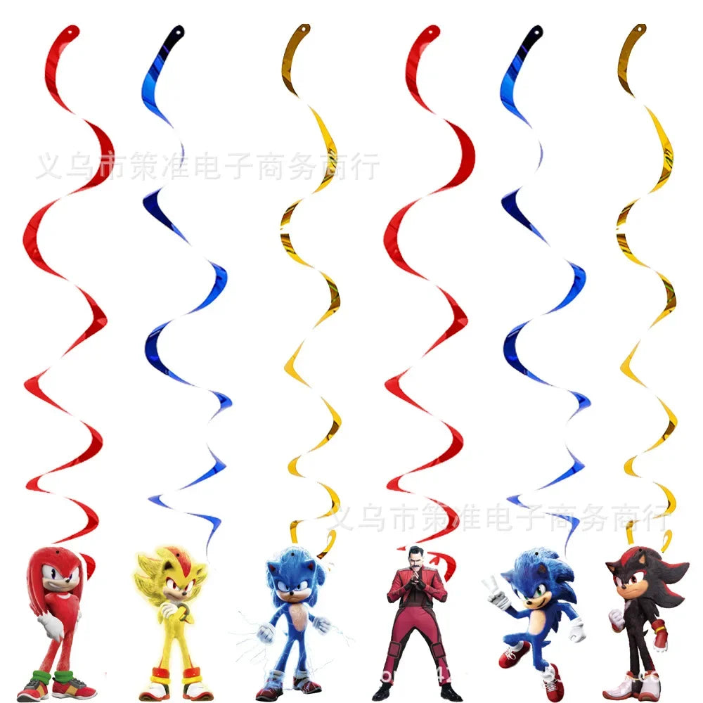 New Sonics Birthday Party Decorations Kids Party Supplies Paper Cups Tablecloth Cake Toppers Backdrop Baby Shower Decoration Good Vibrations