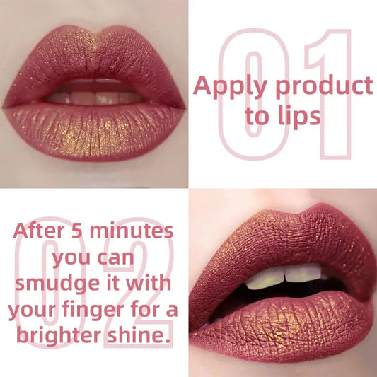 14 Colors Glitter Metallic Lip Glaze Shiny Long Lasting Lip Gloss Waterproof Liquid Lipstick Makeup Lip Oil Lip Tint Gifts for W Good Vibrations