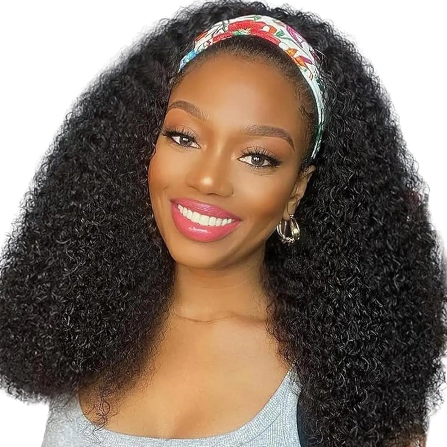 YAVIDA Curly Headband Wig Human Hair 10-24 Curly Hair Headband Wig Indian Virgin Machine Made Human Hair Wigs With Headband Good Vibrations
