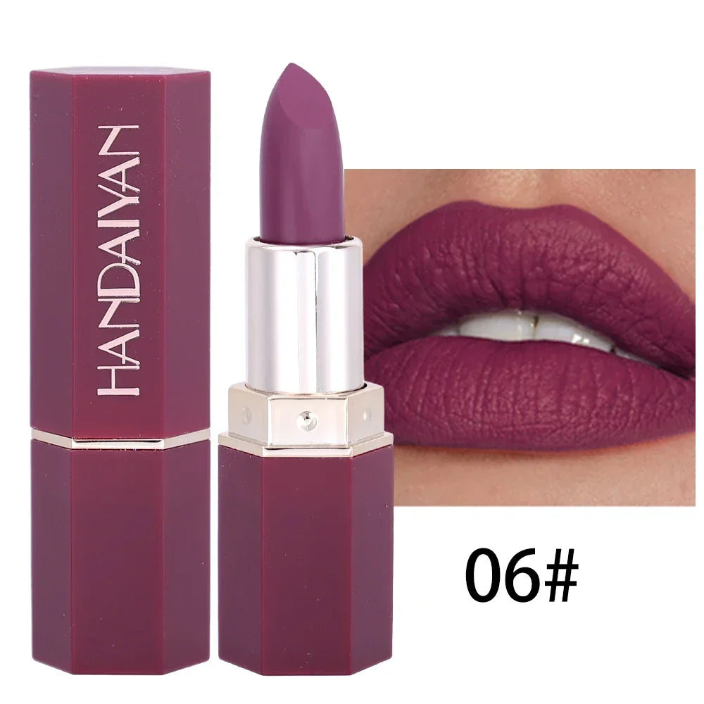 Long Lasting Velvet Matte Lipstick Waterproof Non-stick Cup Lip Sticks Sexy Nude Brown Red Pink Lipsticks Women Makeup Cosmetics Good Vibrations