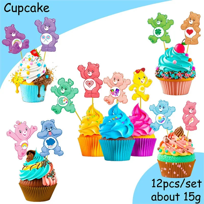 rainbow bears birthday decoration angle disposable tableware cup plate tablecloth baby shower kids girls boy party supplies Good Vibrations