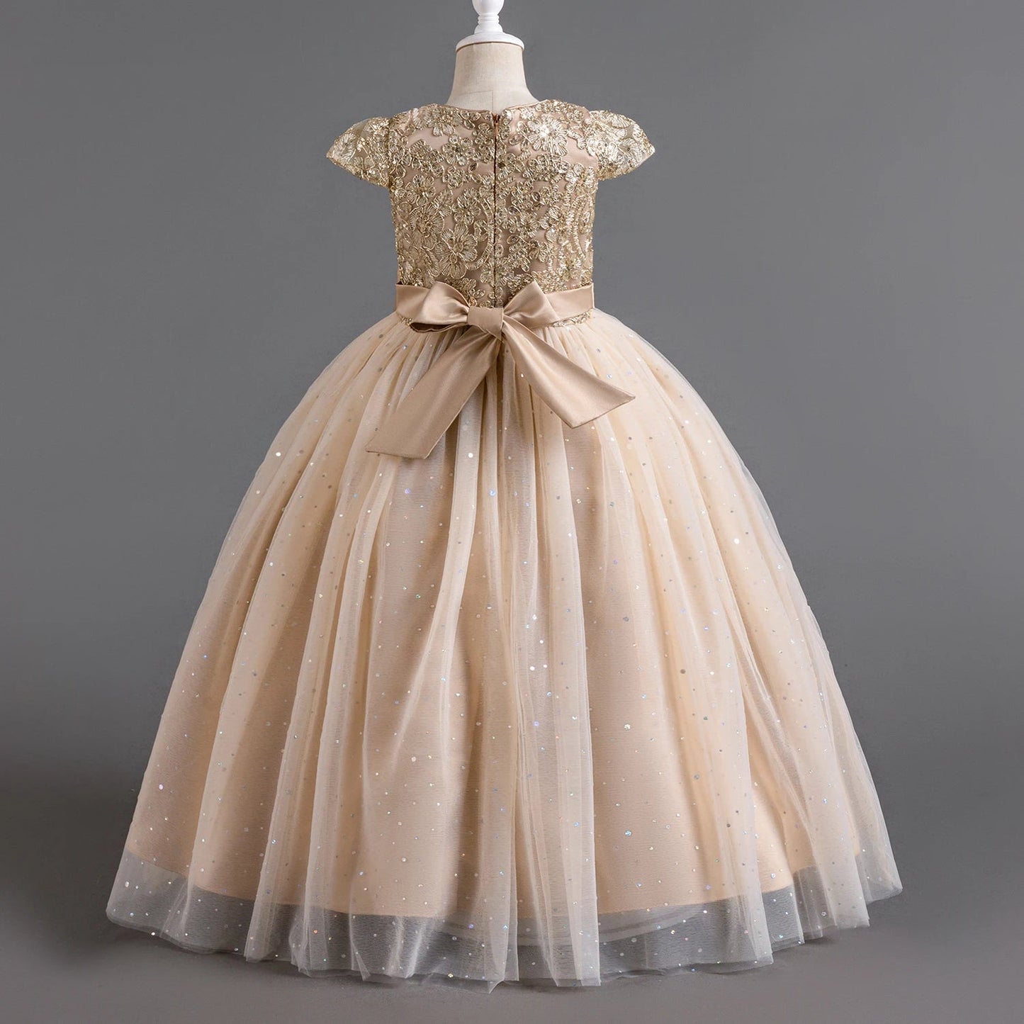2024 Teen Girls Bridesmaid Flower Dresses for Wedding Elegant Luxury Party Sequin Lace Princess Evening Dress Birthday Prom Gown Good Vibrations