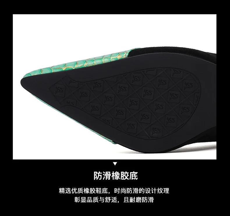 Sexy Fashion Style Women's Heeled Shoes Pointed Tip High Heels One Kick Retro Women Shoes Suede 2025 New Spring Zapatos De Mujer Good Vibrations
