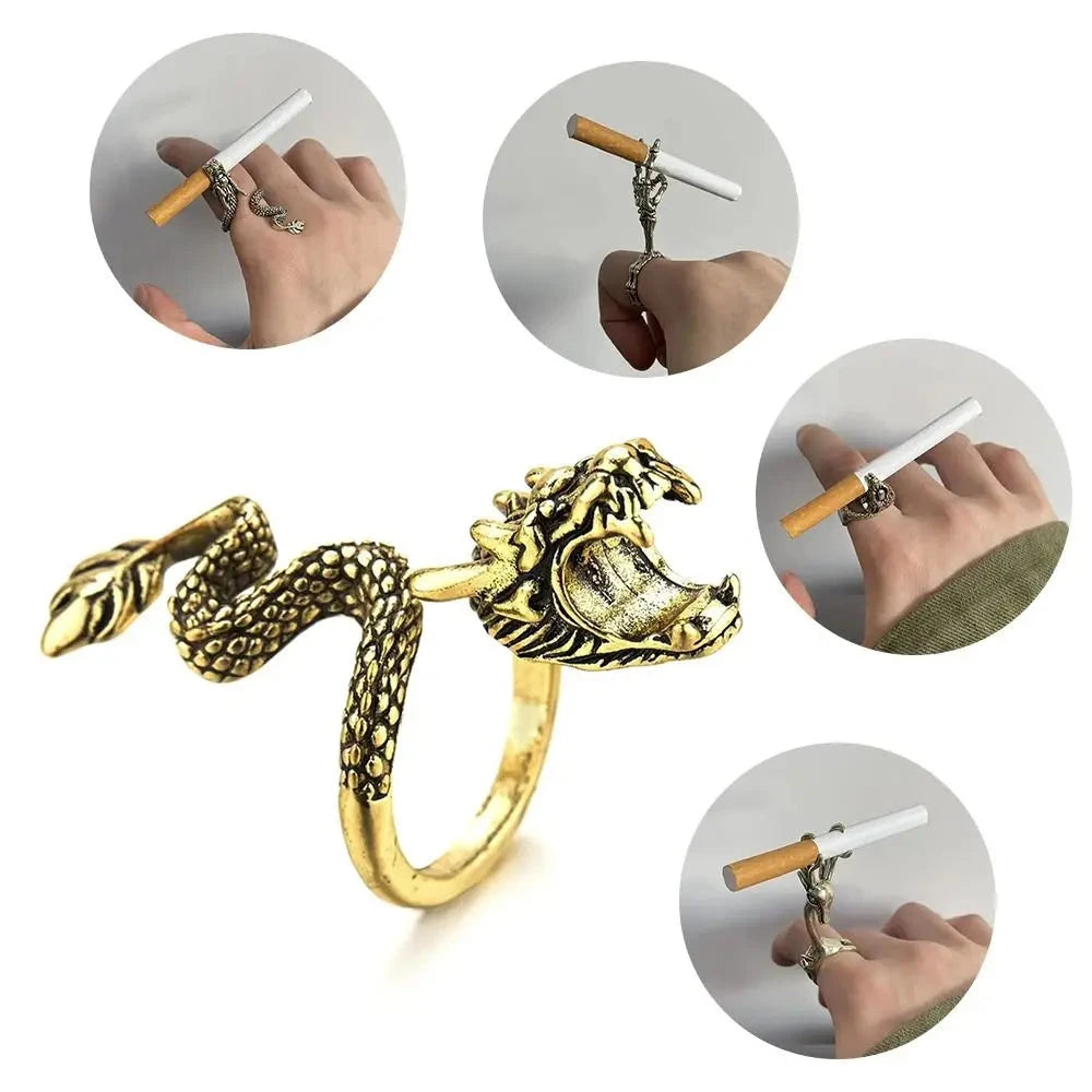 1PC Dragon Rings Cigarette Holder Rack Finger Clip Smoke Cool Gadgets For Man Gifts Smoker Tools Smoking Accessories Good Vibrations Adult Super Store