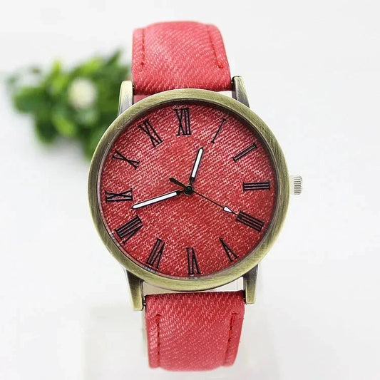 New Fashion Men Casual Quartz Watch Women Jean Fabric Leather Strap Dress Watches Relogio Feminino Ladies Wristwatch Hot Clock Good Vibrations
