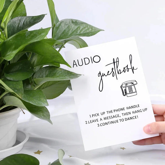 Audio Guestbook Pick Up The Phone Leave A Message For The Newlyweds Clear Glass Look Acrylic Wedding Sign Guest Book Good Vibrations