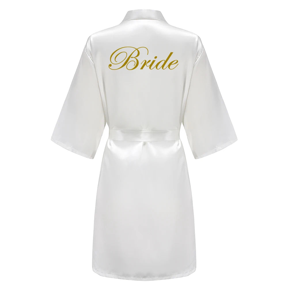 Wedding Bride Bridesmaid Robes for Women Bridal Party Gifts Team Dress Gown Silk Satin Sleepwear Kimono Sexy Summer Bathrobe Good Vibrations