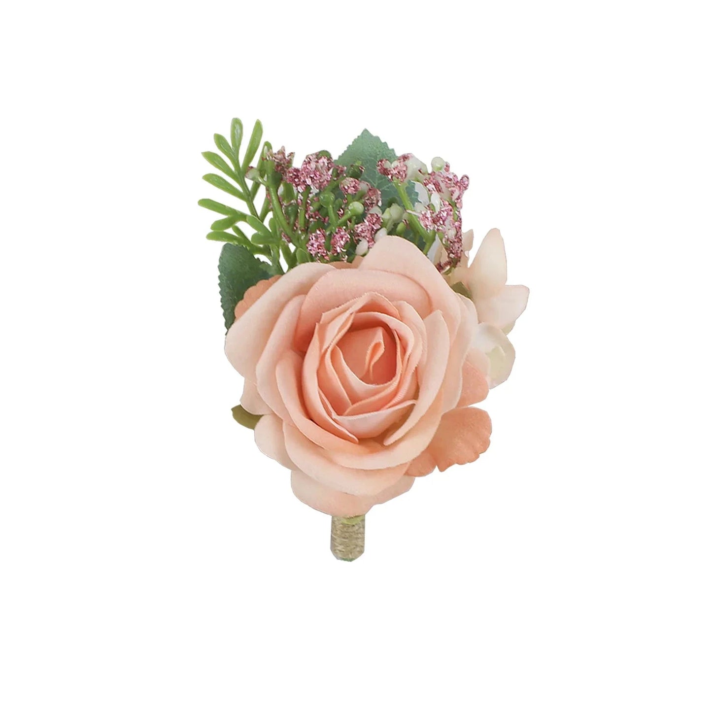 Boutonnieres Flowers Artificial Roses Silk White Ivory Corsage Buttonhole Groomsmen Boutonniere for Men Wedding Accessories Good Vibrations