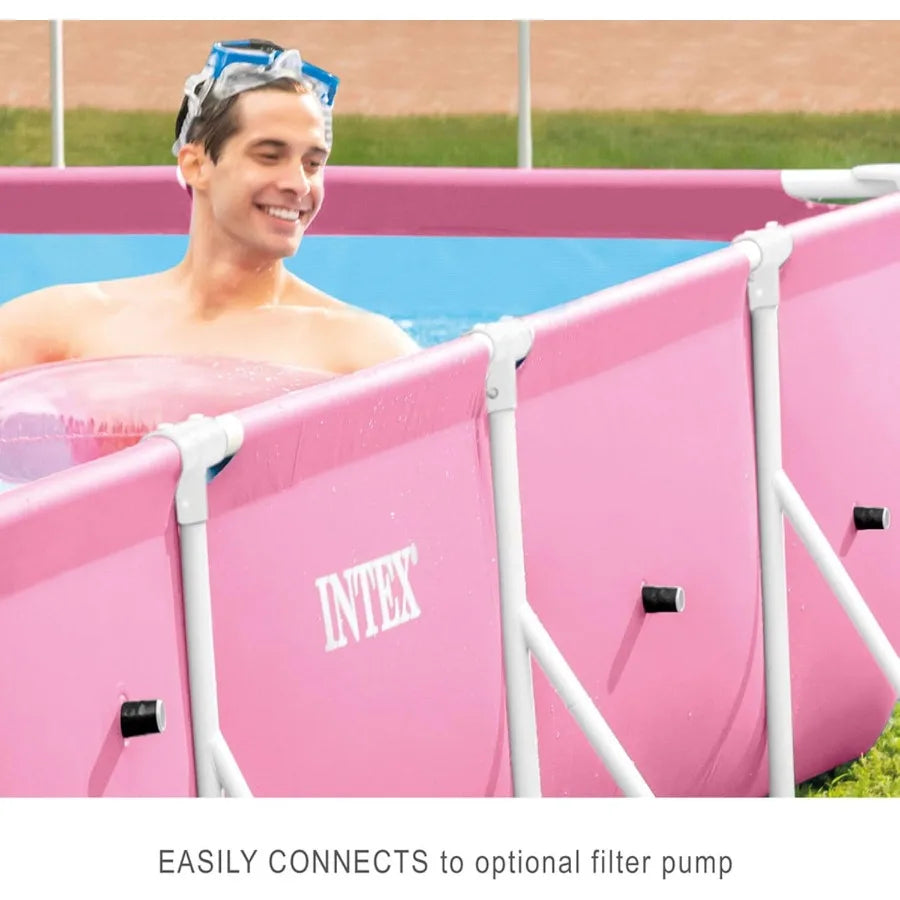 28266EH 7'L x 5'W x 235 8H Rectangular Metal Frame Above Ground Outdoor Backyard Swimming Pool with 439 Gallons Water Capacity Good Vibrations