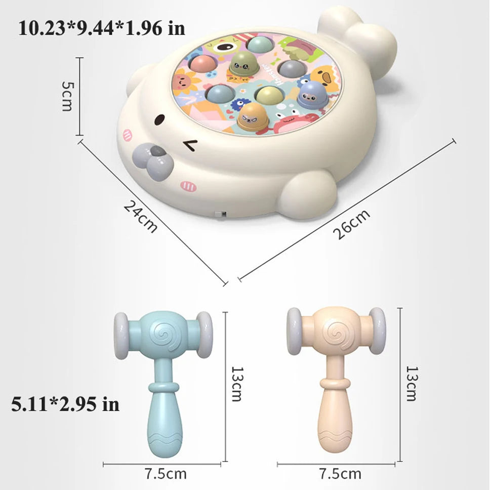 Duck/Frog/Pig Baby Toy Montessori Learning Game Educational Puzzle Gift for 12 24 Months Toddler Boy/Girl with Hammer Good Vibrations