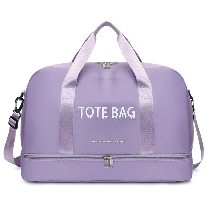 Multifunctional Large-Capacity Travel Duffle Bag with Adjustable Shoulder Strap, Gym Bag for Sports, Vacations & Business Trips Good Vibrations