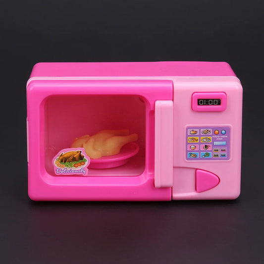 Simulation Microwave Oven Toys with Light Play House Microwave Oven Model Microwave Oven Playset for Kitchen Toy Appliances Good Vibrations