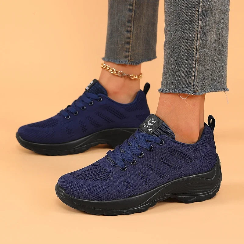 2025 Women's Walking Running Shoes Lightweight Breathable Fashionable Knitted Tennis Shoes Comfortable Activity Sneakers Women Good Vibrations