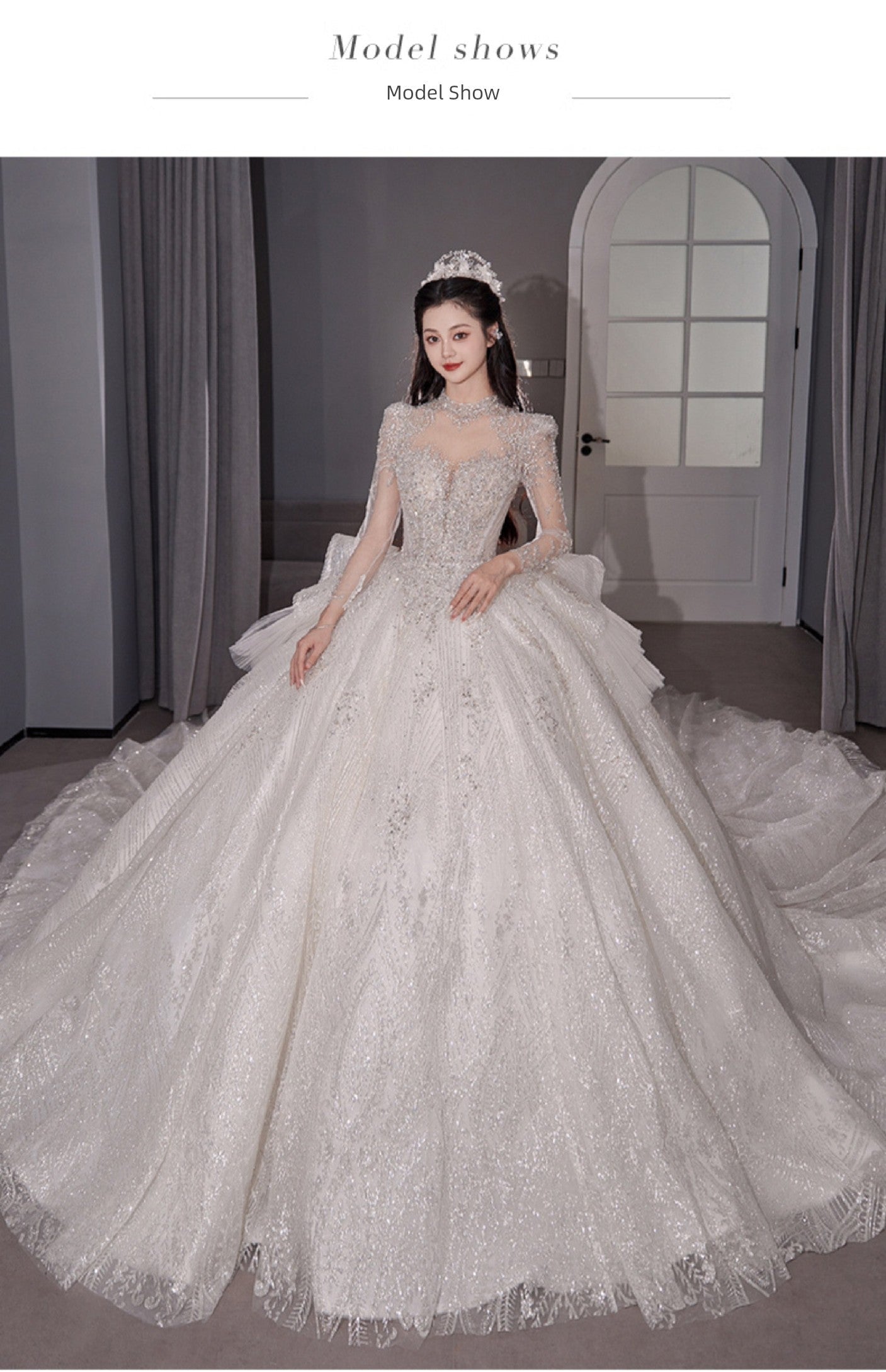 Long Sleeves Main Wedding Dress 2024 Bride New Arrival French Princess on the Run Pregnant Women Small Winter Long Tail Wedding Veil Good Vibrations