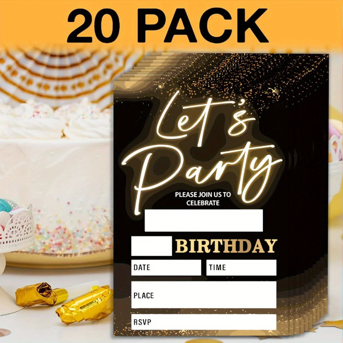 20pcs, Birthday invitation cards, 20 birthday invitation cards with envelopes, bluey birthday party invitations Good Vibrations