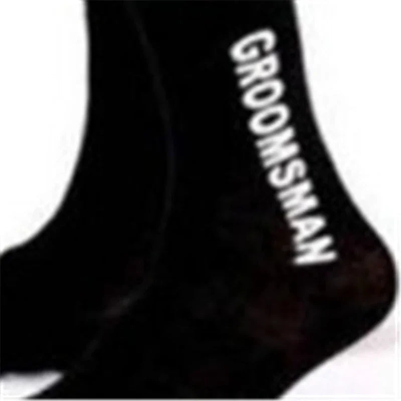 New Funny Wedding Socks Black Groomsmen gift Best Man Groom Happy Wedding gift Good Vibrations
