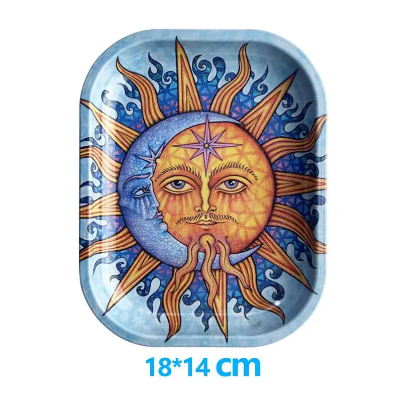 1pc Metal Rolling Tray Tobacco Herb Smoking Accessories 180*140mm Small Tray Tinplate Storage Plate Gifts GOOD Vibrations Adult Super Store