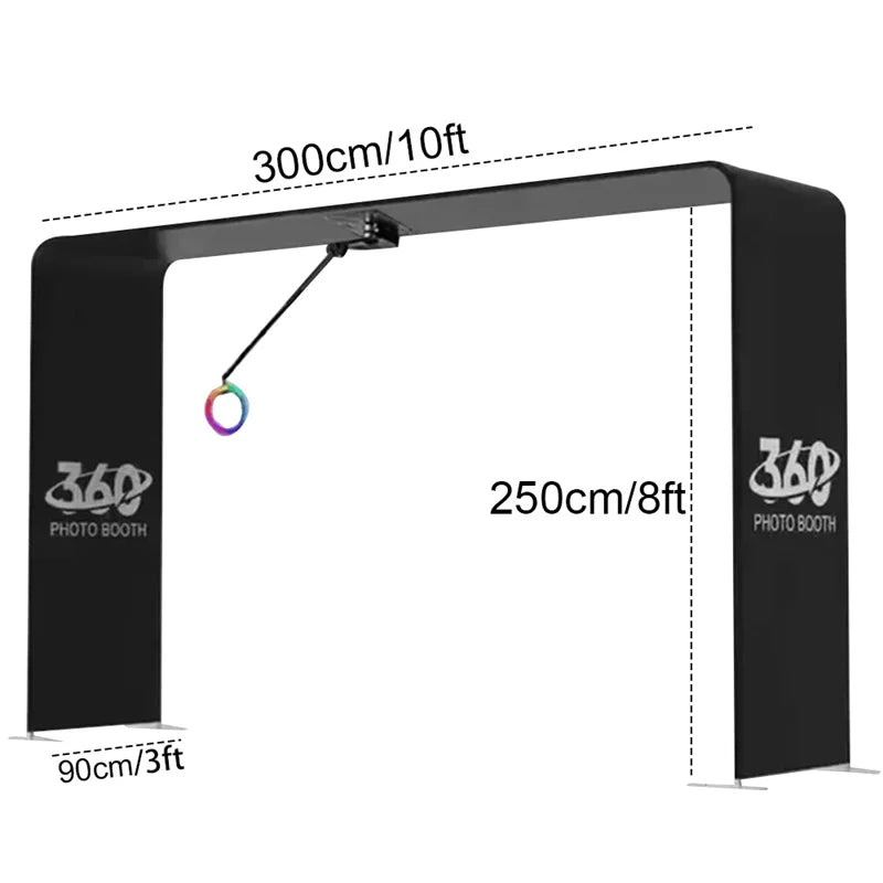 7-15ppl Portable photo booth 360 selfie overhead 360 photo booth automatic with ring light,Free Logo,for parties wedding event Good Vibrations