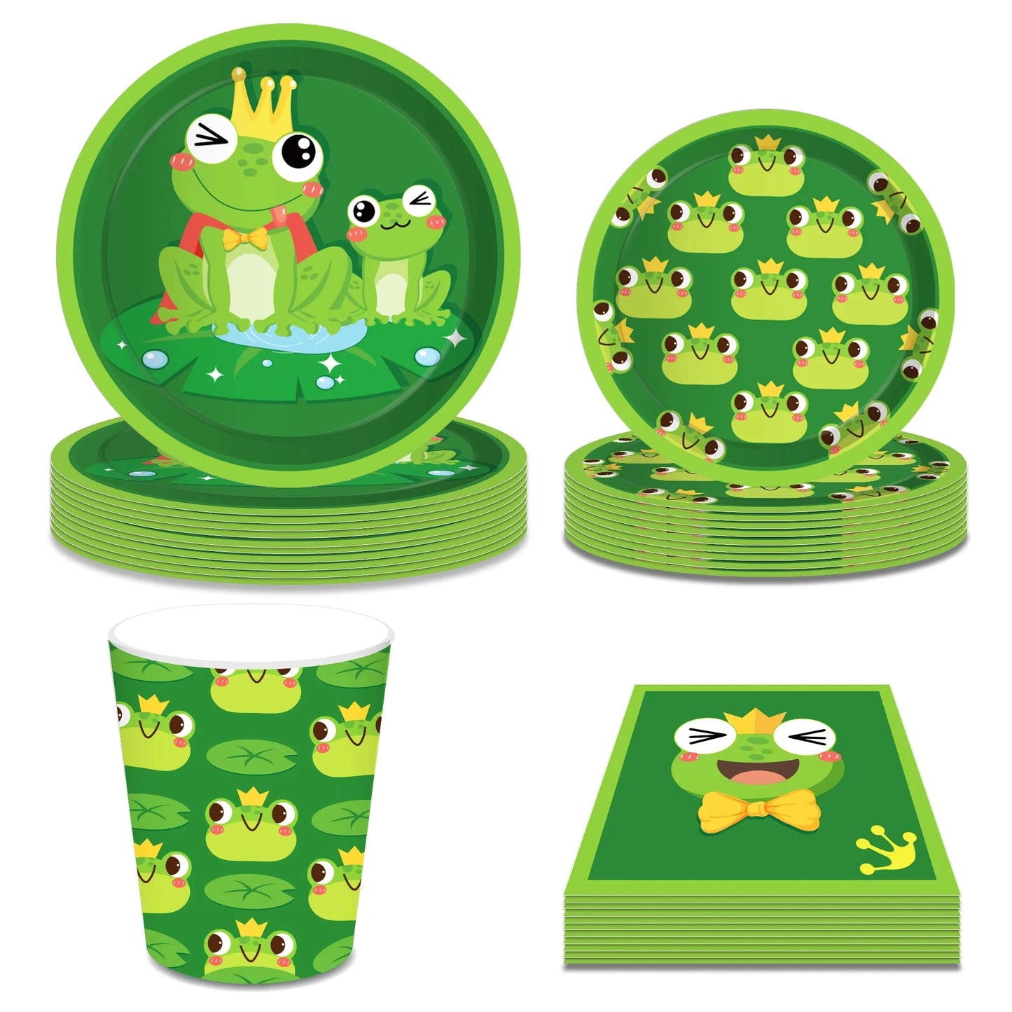 Cartoon Frog Birthday Party Decoration Tablecloth Tableware Boy/Girl Party Set Baby Shower Supplies Gift Good Vibrations