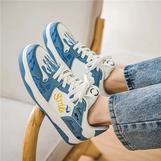 Shoes For Men Tennis Bread Hip-Hop Punk Skateboard Shoes Fashion Male Sneakers Couple Outdoor Sport Casual Shoes Good Vibrations