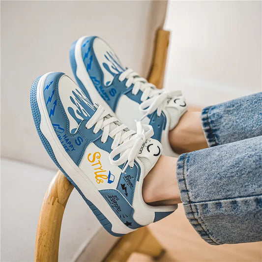 Shoes For Men Tennis Bread Hip-Hop Punk Skateboard Shoes Fashion Male Sneakers Couple Outdoor Sport Casual Shoes Good Vibrations