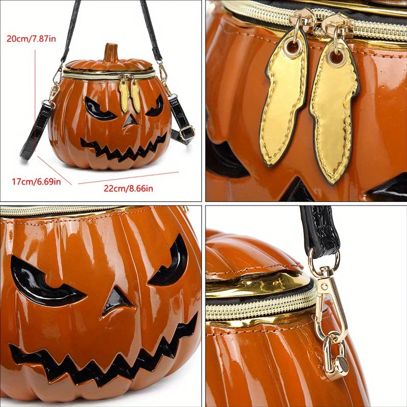 Pumpkin Purse, Novelty Purses for Women FunnyHalloween Purses and Handbags Pumpkin Crossbody Bag Good Vibrations