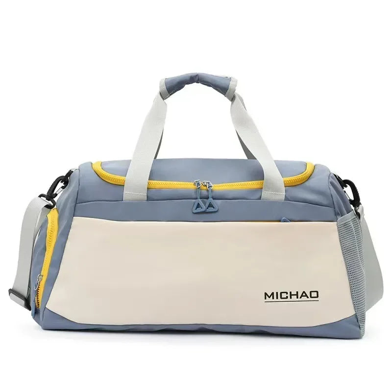 Multi Functional Sports Duffle Bag Large Capacity Gym Yoga Travel Bag for Fitness Workout Weekend Trips Good Vibrations