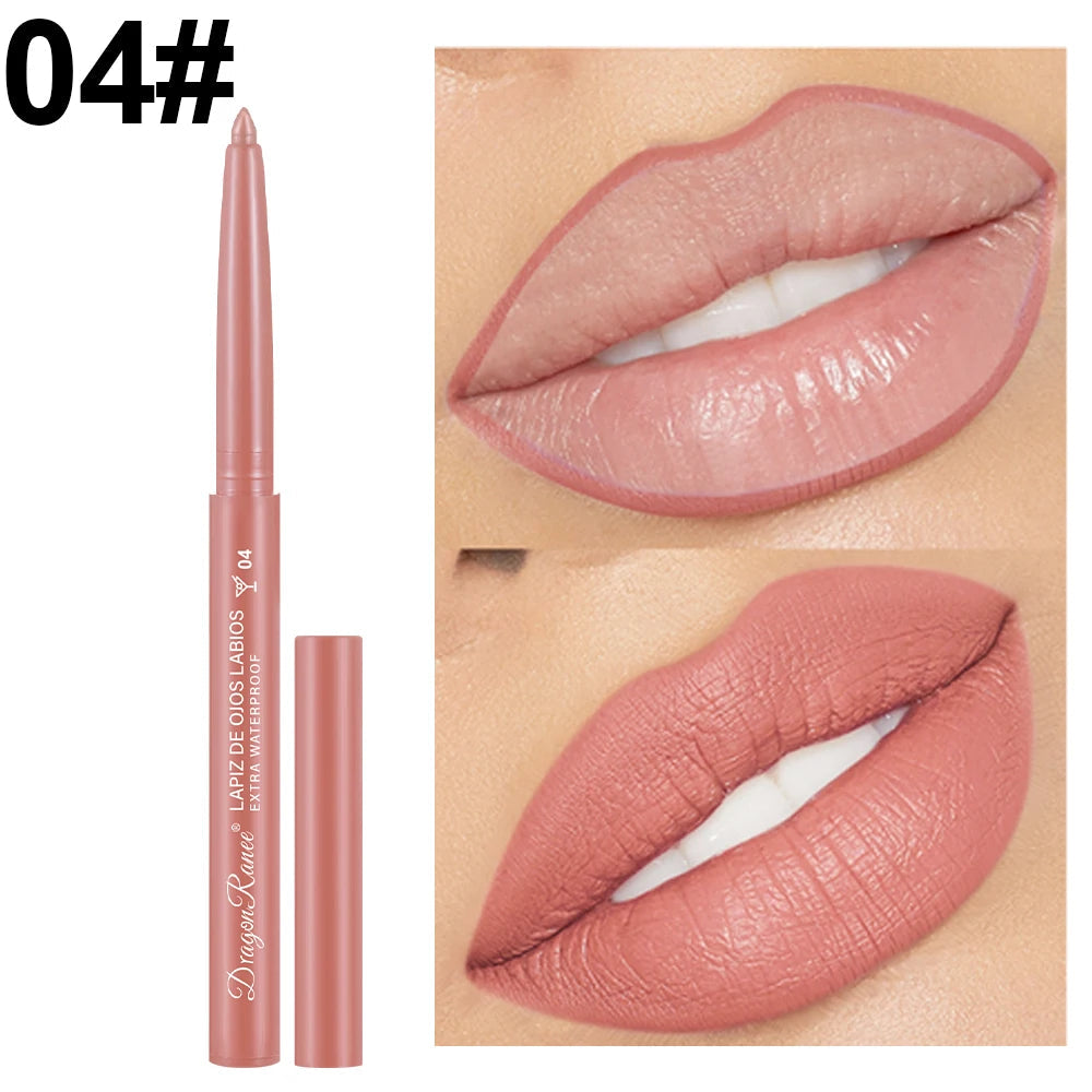 Lip Liner Lipstick Pen Waterproof Long-Lasting Hook Line Lip Pencil Matte Matte Beginner Automatic Lip Liner Bean Paste Color Hook Pen Automatic Rotating Lip Liner Good Vibrations
