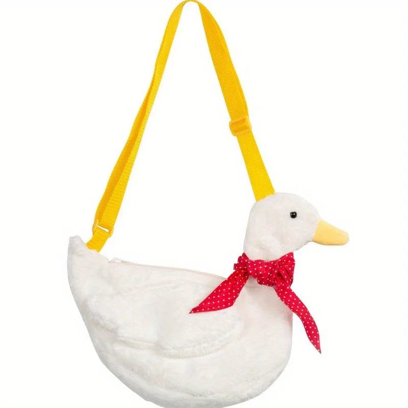 1 Pc Cute Simulation Duck Shoulder Bag Crossbody Plush Big Goose Backpack Purses and Handbags Crossbody Bags for Women Good Vibrations