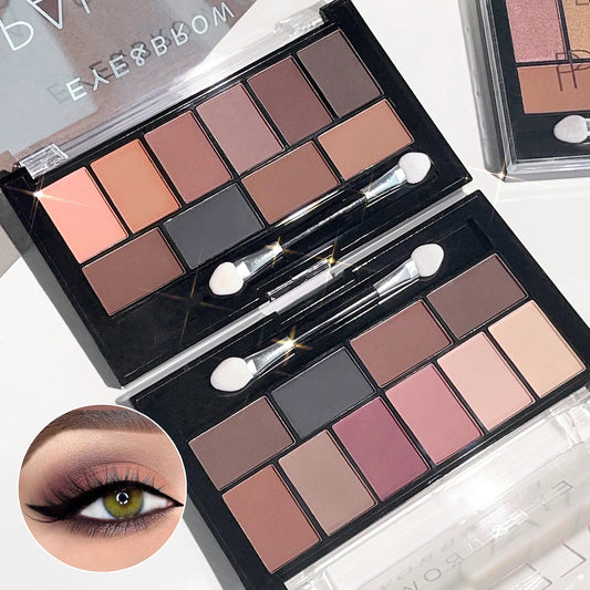 Ten color eyeshadow palette pearlescent matte fine shimmer earth tones beginner daily nude eyeshadow palette makeup Good Vibrations
