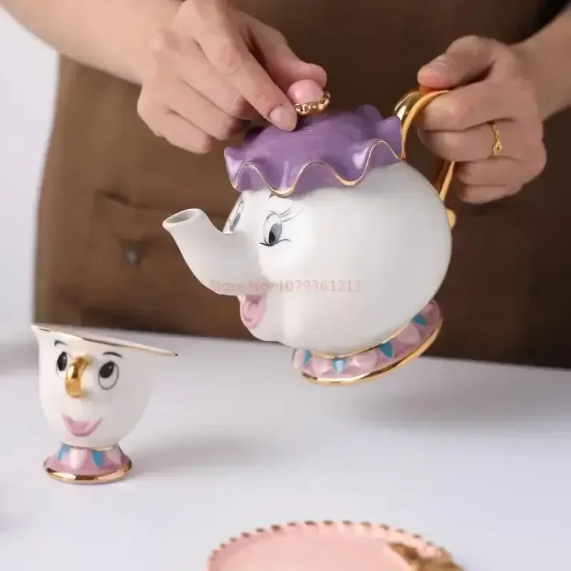 Disney Teapot Cute Cartoon Beauty And The Beast Coffee Pots Mug Mrs Potts Chip Cup Tea Cup Pots One Tea Set Droshipping Desk Gif Good Vibrations Adult Super Store