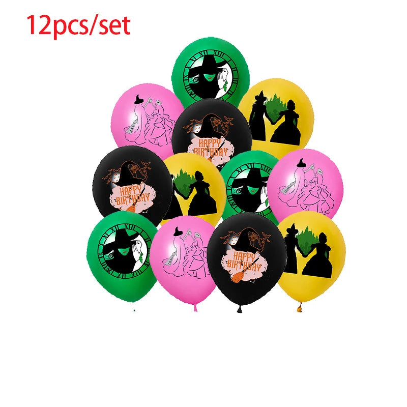 Wicked Birthday Party Decoration Magic Witch Balloon Backdrop Tableware Split Sales Wicked Birthday Party Supplies Good Vibrations