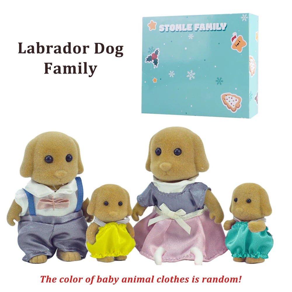 Box Packing Forest Family Reindeer Bunny Panda Animal Simulation Dollhouse Playset Play House Toy Accessories Xmas Gift for kids Good Vibrations