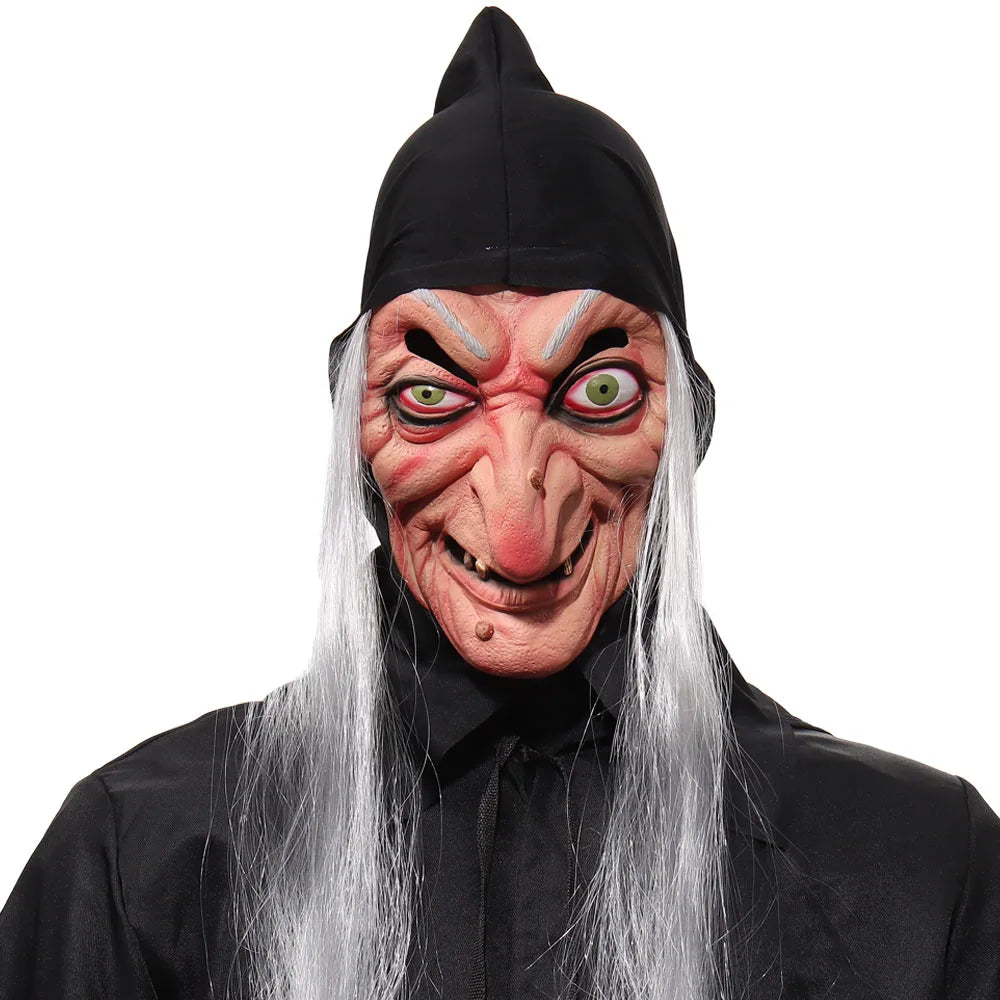 Halloween Horror Witch Mask Cosplay Ghost Face Joker Sorceress Old Nana Grandma Latex Helmet Haunted House Party Costume Props Good Vibrations