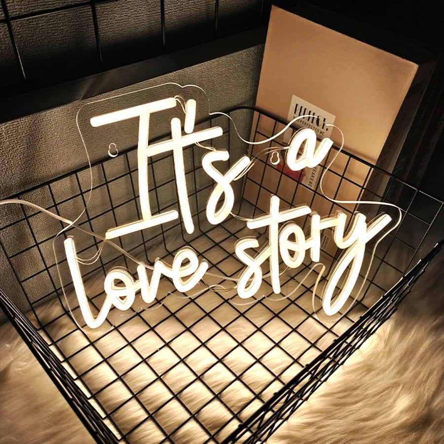 Neon Wedding Sign, Led Letter Lights Used For Valentine'S Day Party, Wedding Background Aesthetic Decor, Usb Power Supply Light Good Vibrations