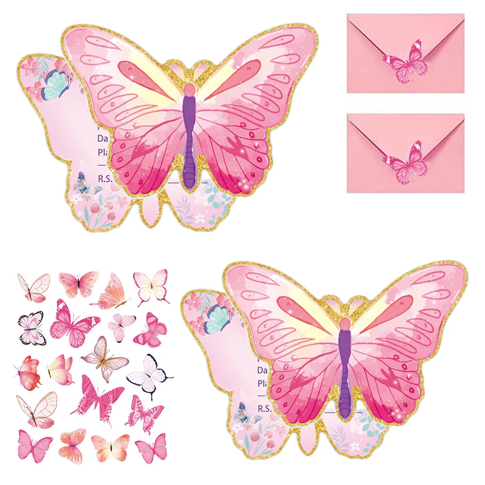 10pcs/Set, Butterfly Invitation Cards, Birthday Invitation Cards, Butterfly Party Invitations, Birthday Party Invitations Good Vibrations
