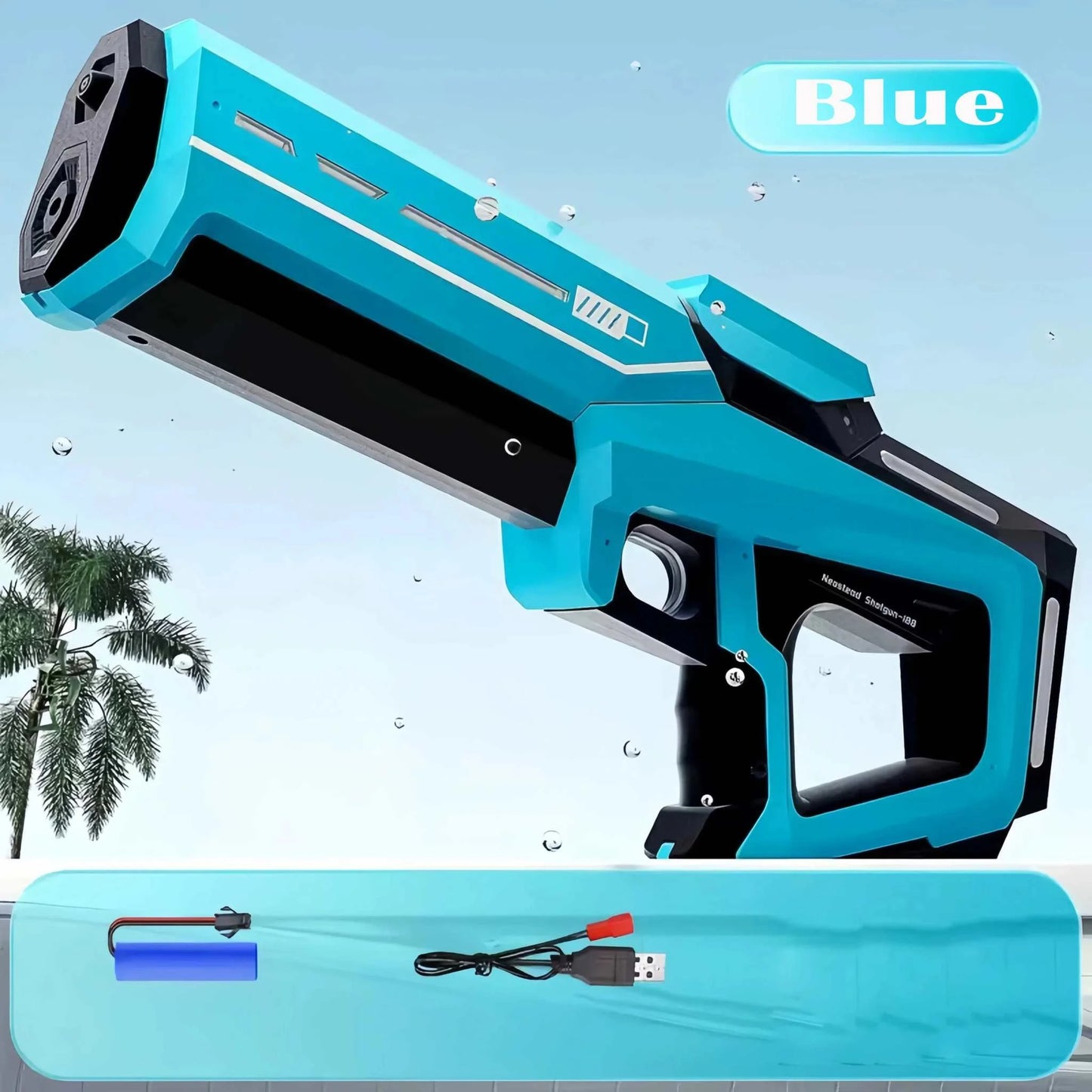 43cm Full Electric Automatic Water Storage Gun Toys Portable Children Summer Beach Outdoor Fight Fantasy Toys for Boys Kids Game Good Vibrations