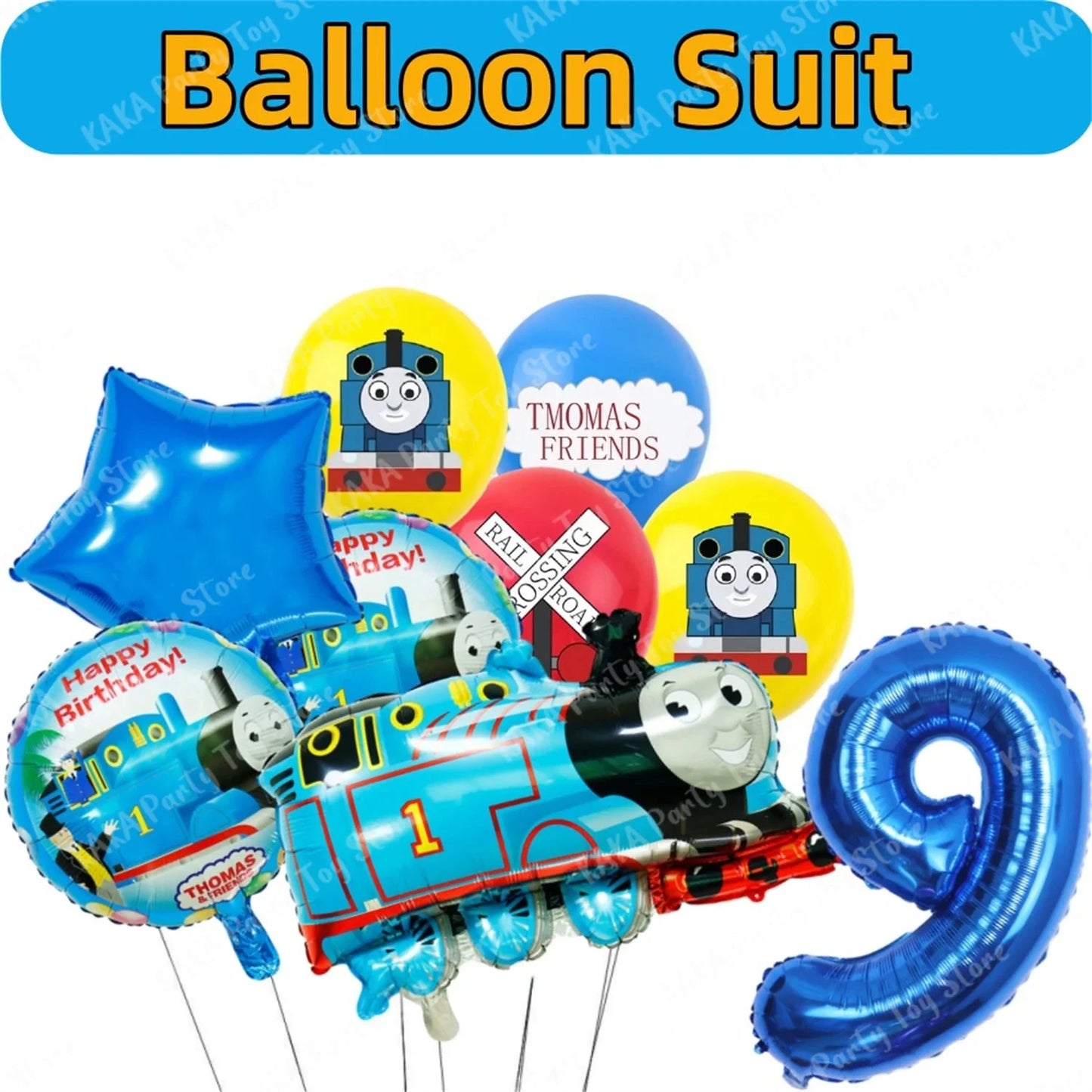 Thomas Birthday Decorations Cartoon Train Balloons Paper Tableware Stickers Backdrop For Kids Boy Girl Party Supplies Toy Gifts Good Vibrations