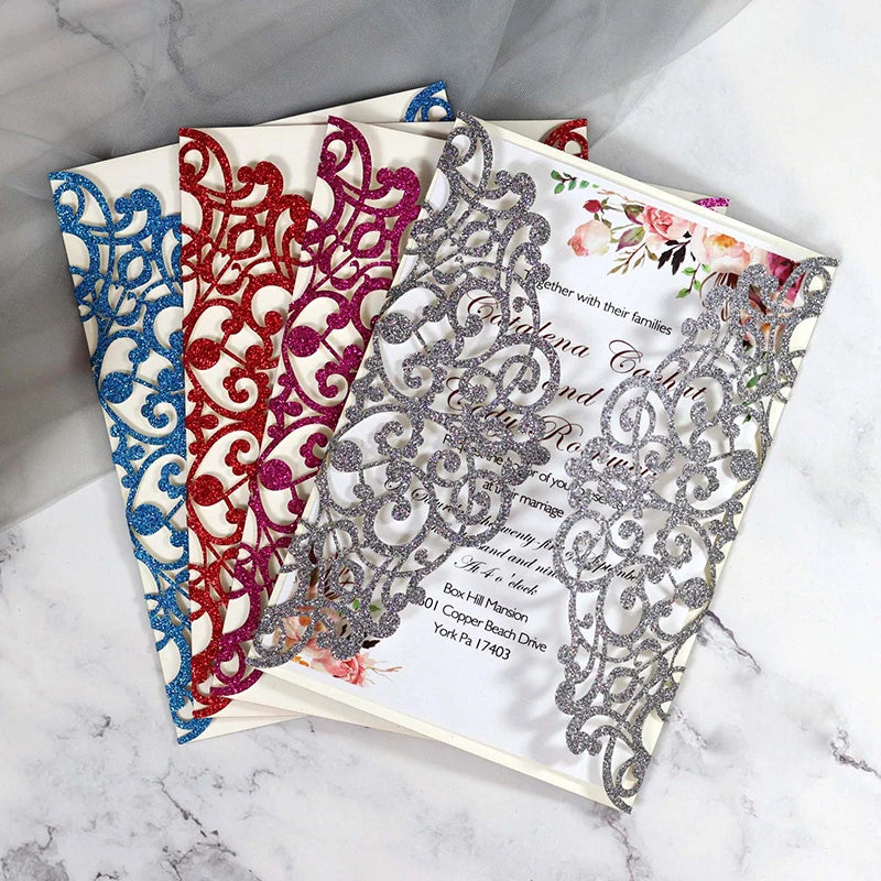 10Pcs Wedding Invitations Cards Tags Vintage Wedding Bridal Shower Engagement Sweet Birthday Gift Greeting Card Party Supplies Good Vibrations