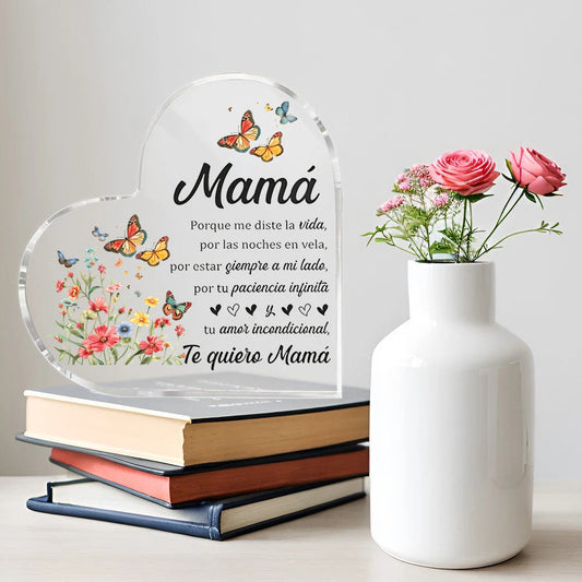 1 Pcs Birthday gift Mom transparent Presents From Daughter son for my best mom heart-shaped Gift For my Mother home Ornaments Good Vibrations Adult Super Store