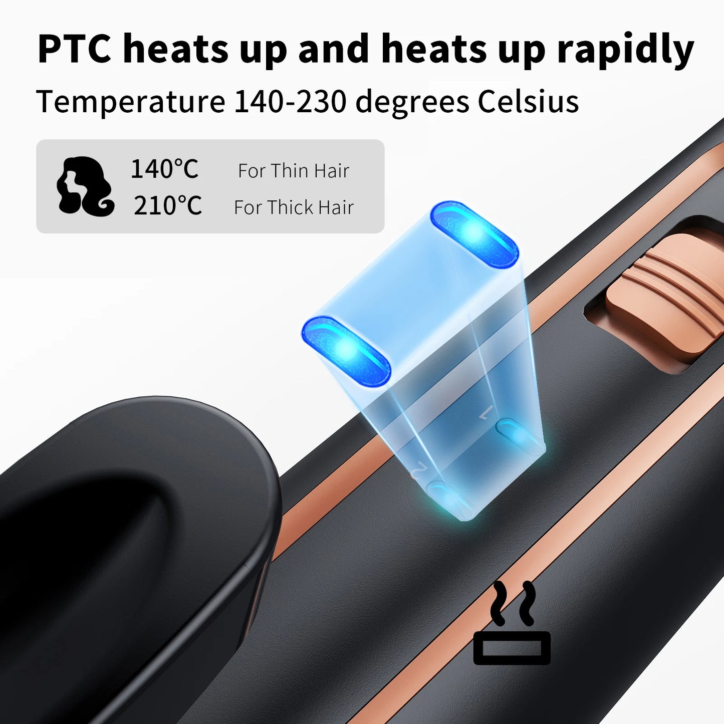 Customizable Electric Curling Iron Hair Tools Professional Roller Curls Wand Fast Heating Up Curling Iron for All Hair Types