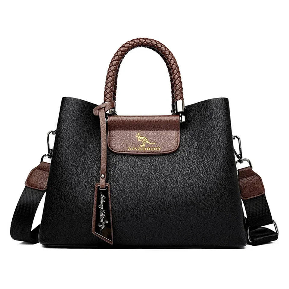 Elegant Women's Handbag Unique Handle Design Featuring a Stylish Pattern Spacious Interior  Adjustable Strap Functionality Good Vibrations