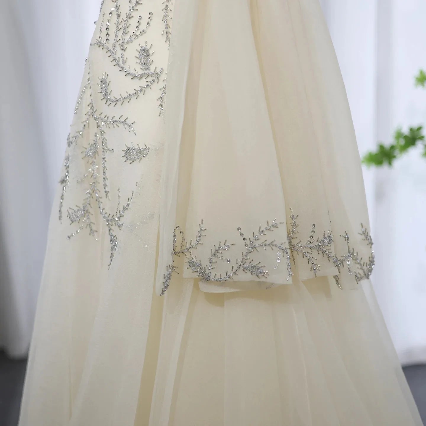 Sharon Said Saudi Arabic Beige Halter Evening Dresses for Wedding Dubai Crystal Long Formal Gowns Party Dress SS444 Customized